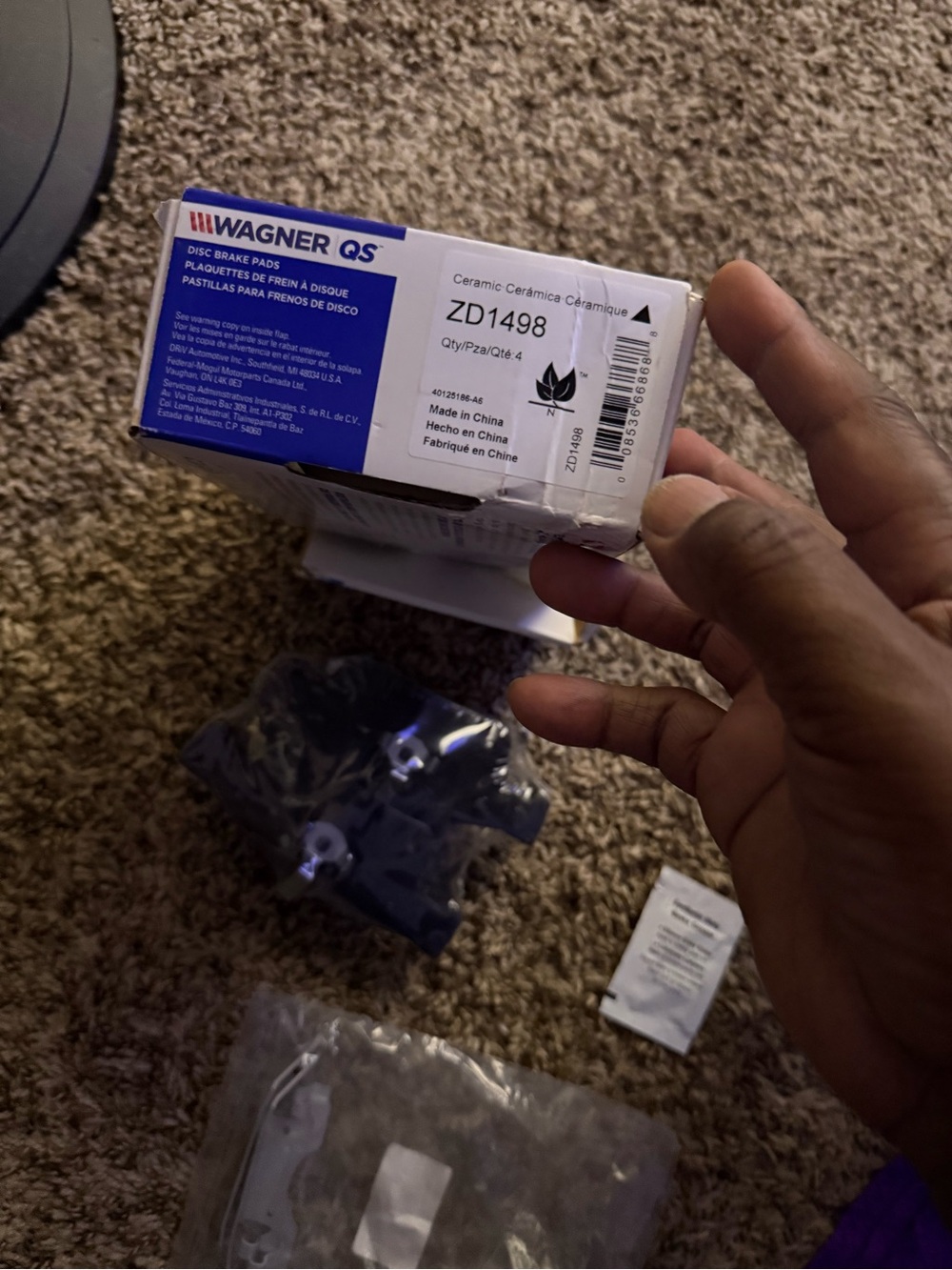 Wagner QS ZD1498 Ceramic Disc Brake Pads - Black